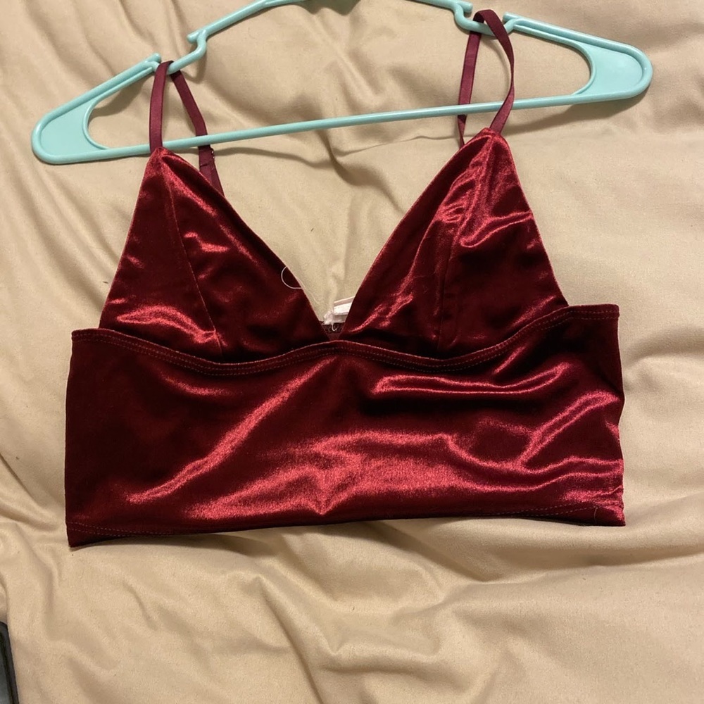 red velvet cropped top